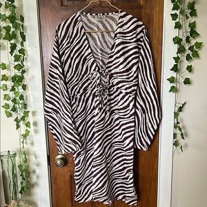 MALABAR BAY 100% Cotton Swim Cover in Purple Zebra Print | Large